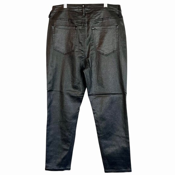 Rebecca Minkoff 10P Black Metallic Sparkly Petite Length Skinny Jeans NWOT's - Picture 2 of 16